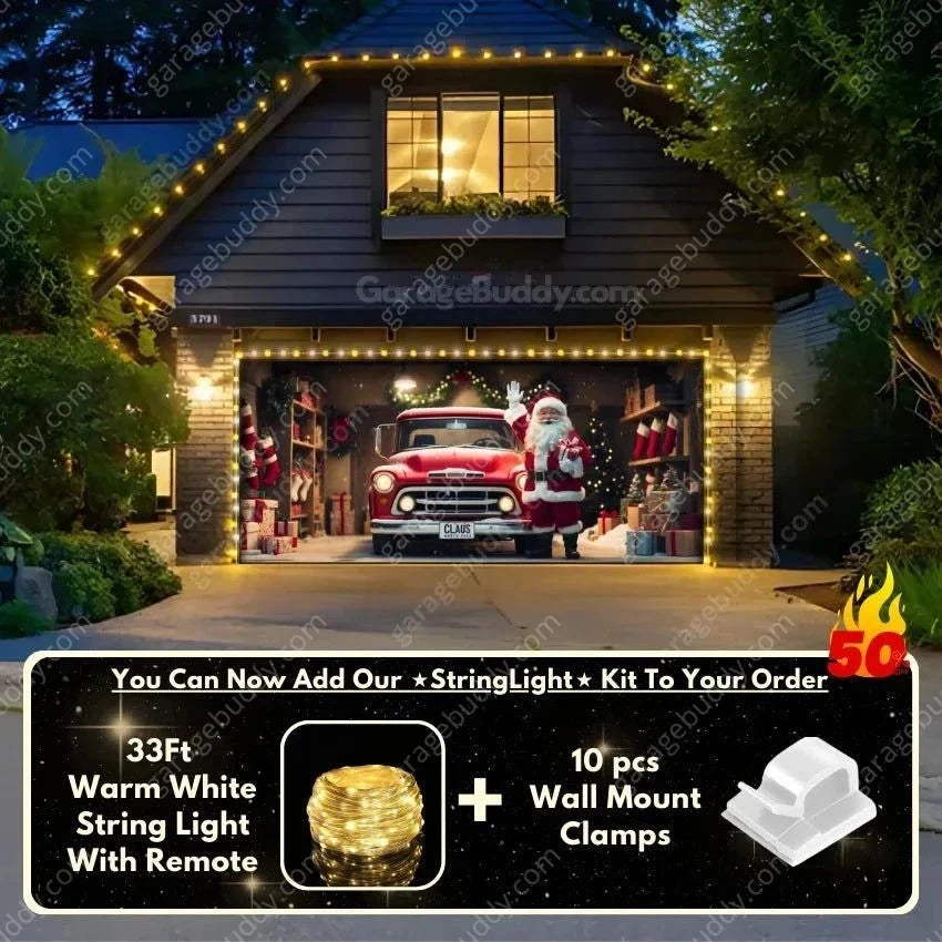 Santa's Garage | Christmas Garage Door Cover - Free Shipping