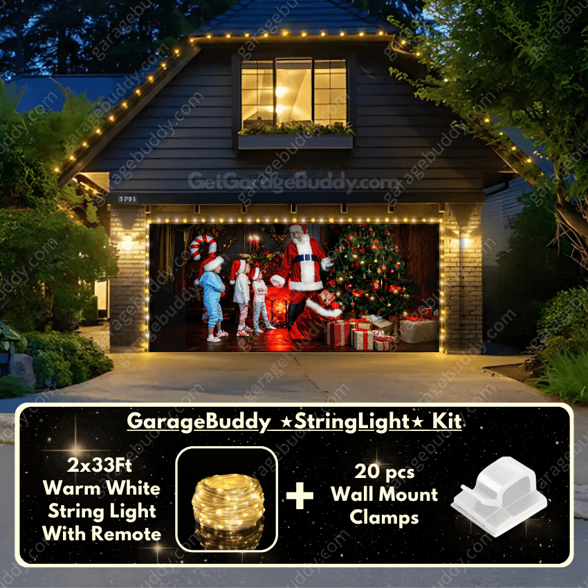 Santa With Kids | Christmas Garage Door Cover - Free Shipping