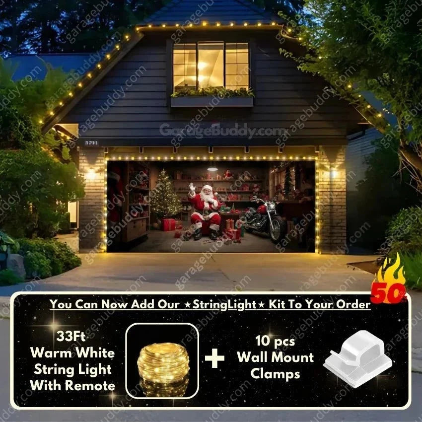 Santa's Workshop | Christmas Garage Door Cover - Free Shipping