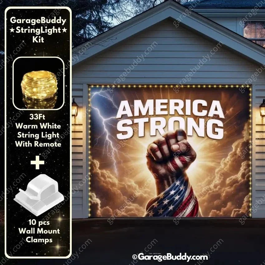 America Strong | Patriotic Garage Door Cover - Free Shipping