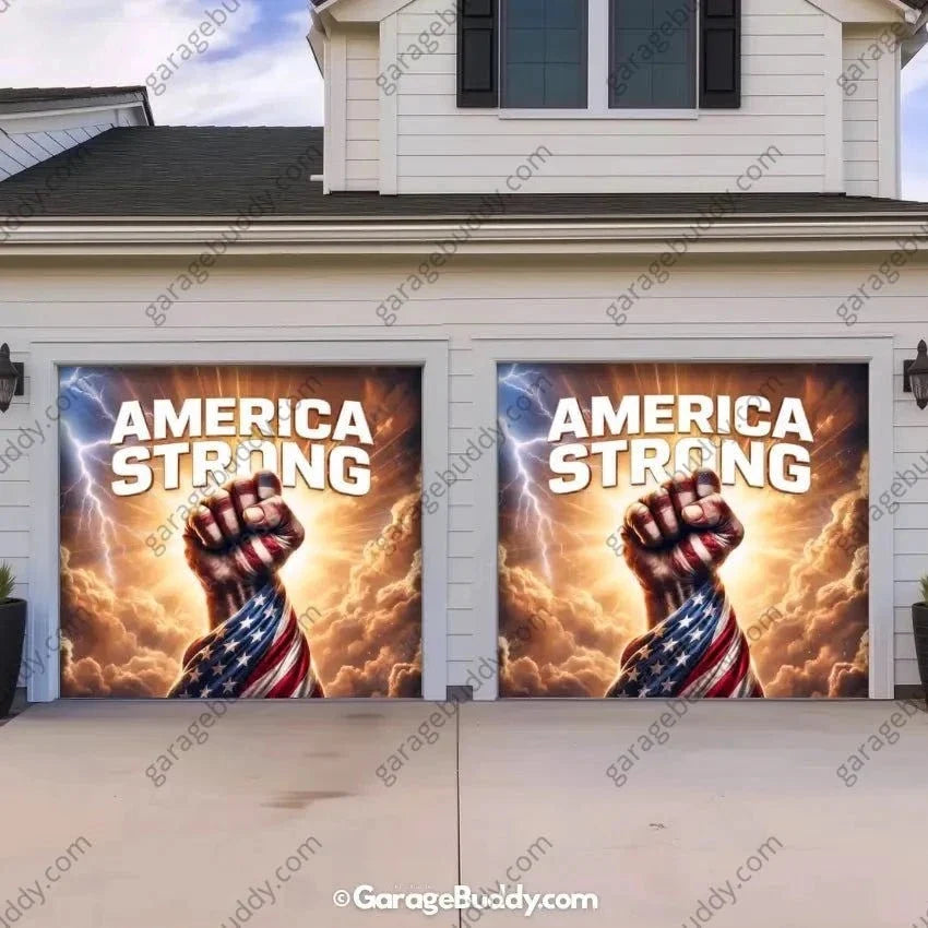 America Strong | Patriotic Garage Door Cover - Free Shipping