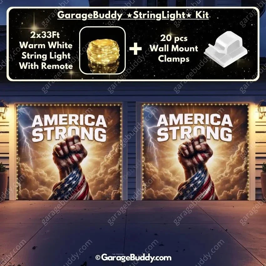 America Strong | Patriotic Garage Door Cover - Free Shipping