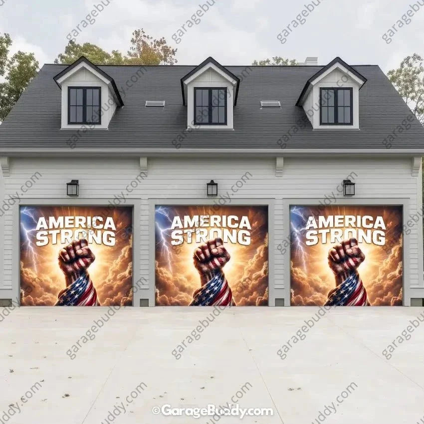 America Strong | Patriotic Garage Door Cover - Free Shipping