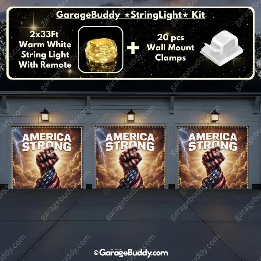 America Strong | Patriotic Garage Door Cover - Free Shipping