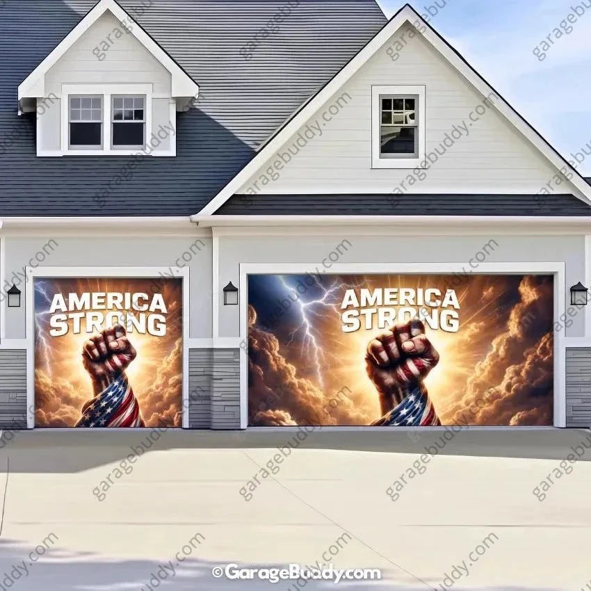 America Strong | Patriotic Garage Door Cover - Free Shipping