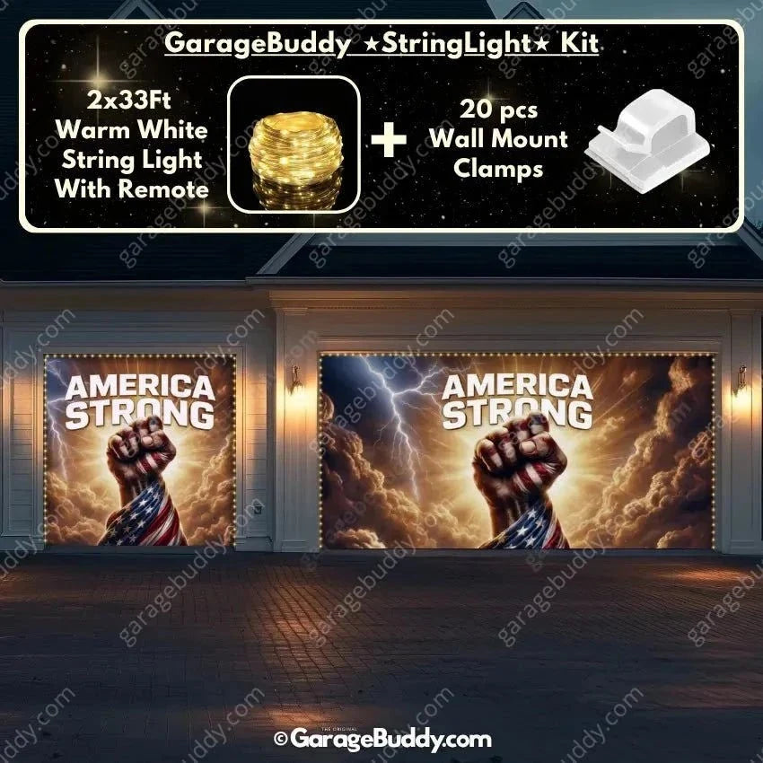 America Strong | Patriotic Garage Door Cover - Free Shipping