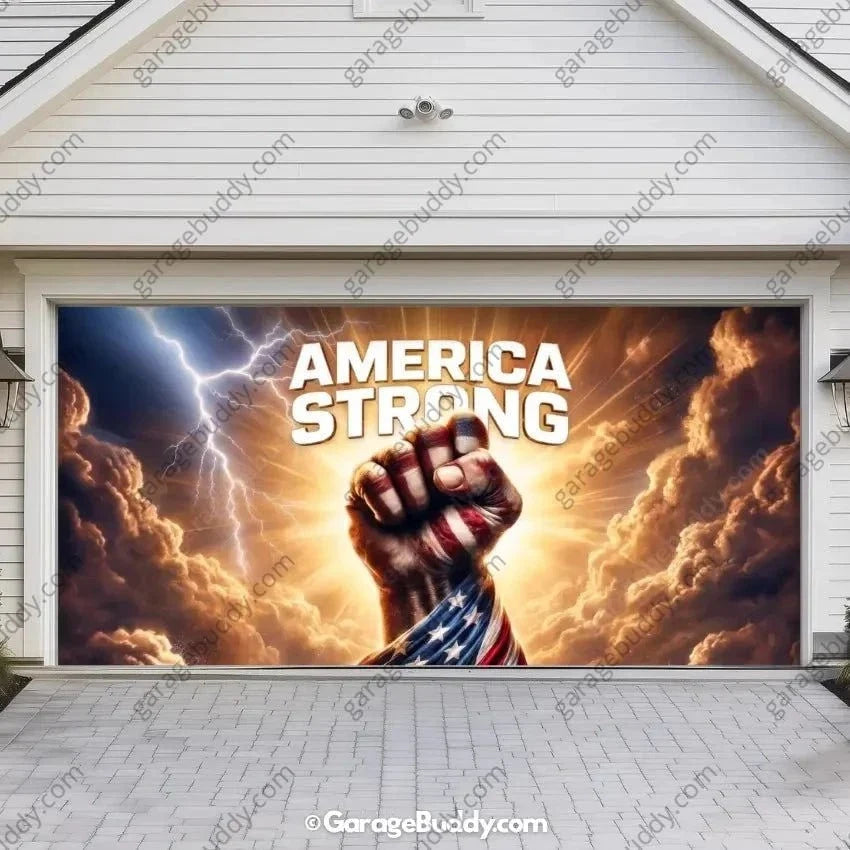America Strong | Patriotic Garage Door Cover - Free Shipping