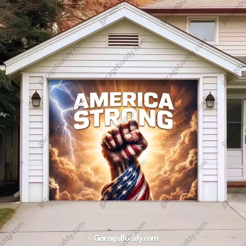 America Strong | Patriotic Garage Door Cover - Free Shipping