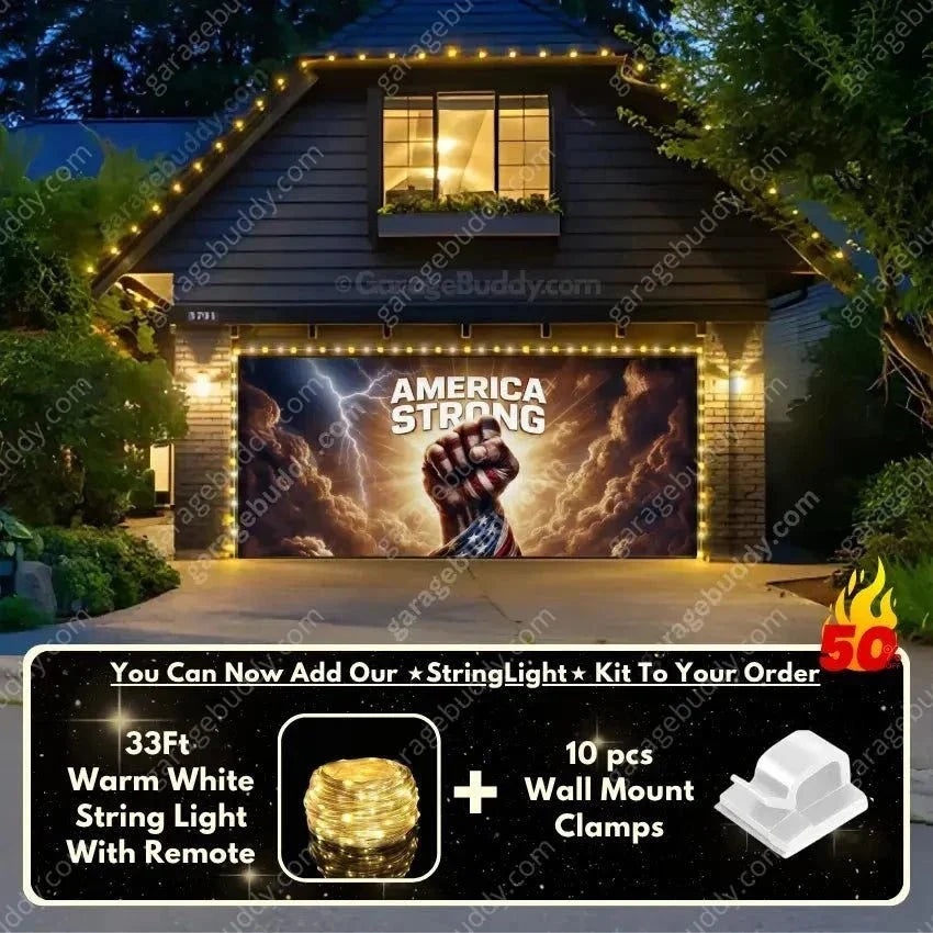 America Strong | Patriotic Garage Door Cover - Free Shipping
