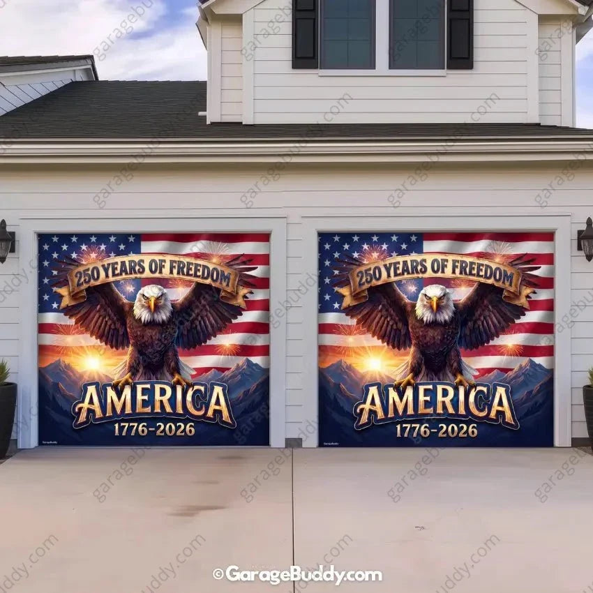 America’s 250th Anniversary | Patriotic Garage Door Cover - Free Shipping