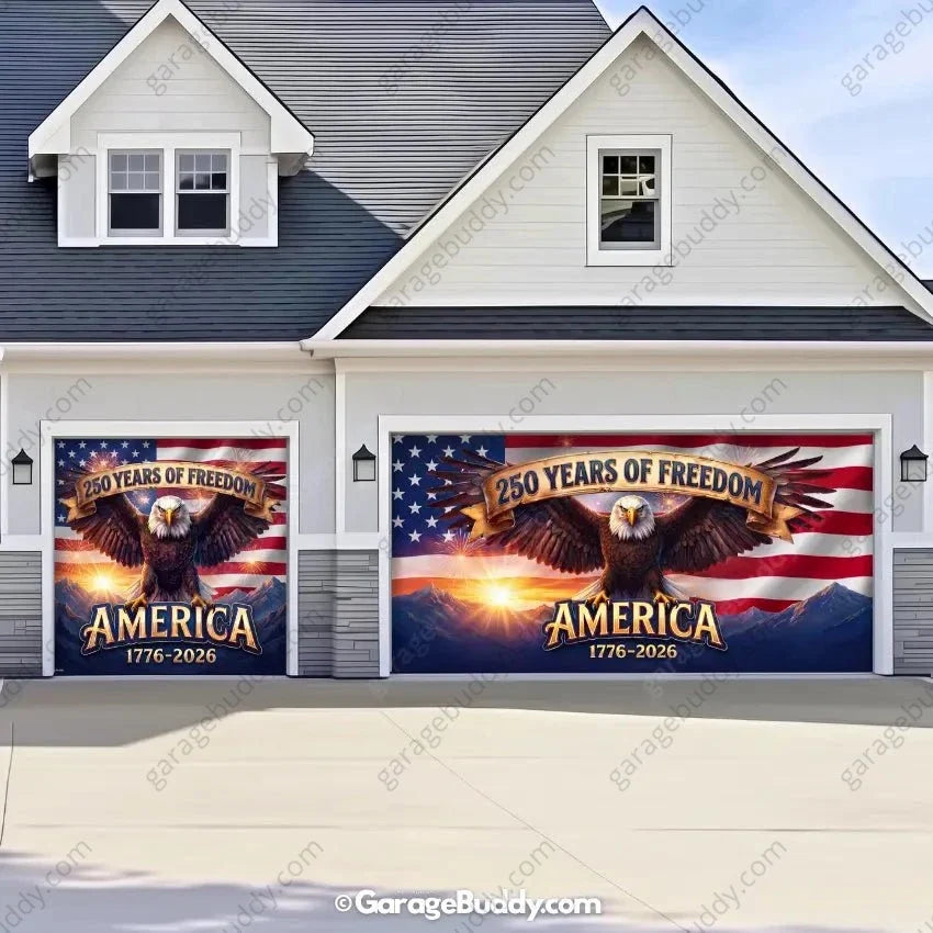 America’s 250th Anniversary | Patriotic Garage Door Cover - Free Shipping