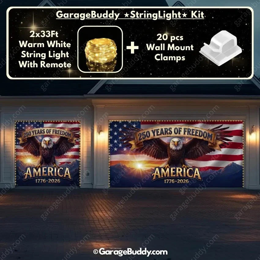 America’s 250th Anniversary | Patriotic Garage Door Cover - Free Shipping