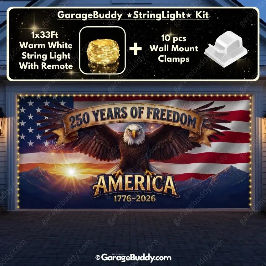 America’s 250th Anniversary | Patriotic Garage Door Cover - Free Shipping