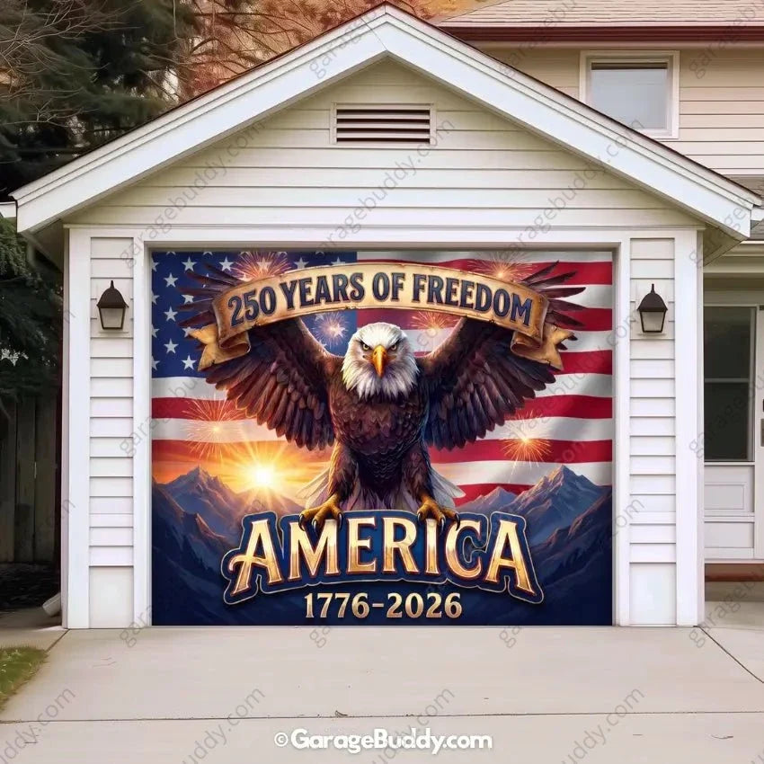 America’s 250th Anniversary | Patriotic Garage Door Cover - Free Shipping