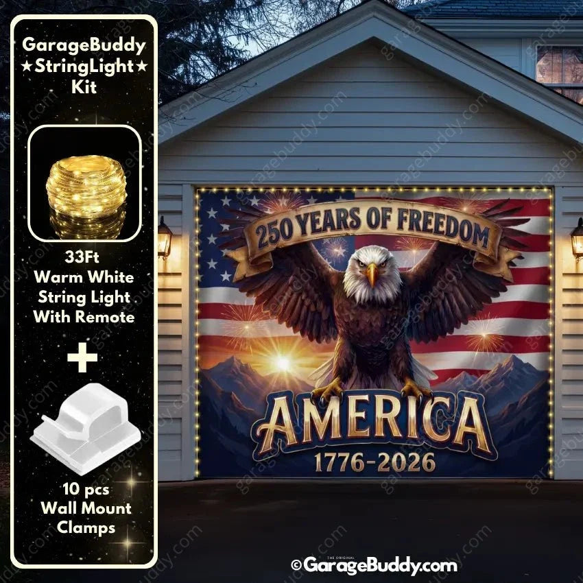 America’s 250th Anniversary | Patriotic Garage Door Cover - Free Shipping