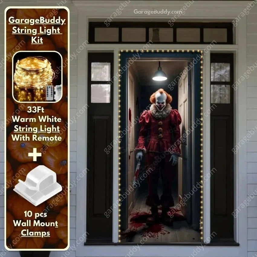 Doorway Clown | Halloween Front Door Cover - Free Shipping