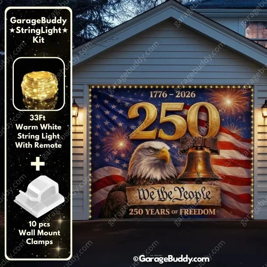 Freedom 250 | Limited Edition Patriotic Garage Door Cover - Free Shipping