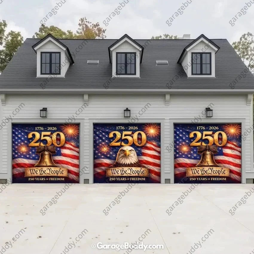 Freedom 250 | Limited Edition Patriotic Garage Door Cover - Free Shipping