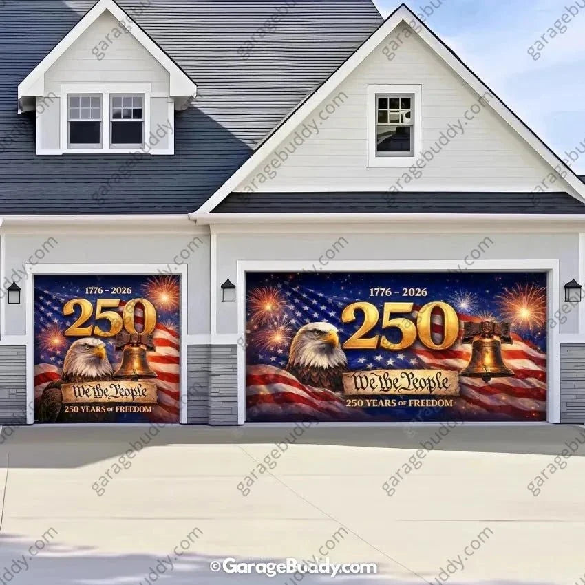 Freedom 250 | Limited Edition Patriotic Garage Door Cover - Free Shipping