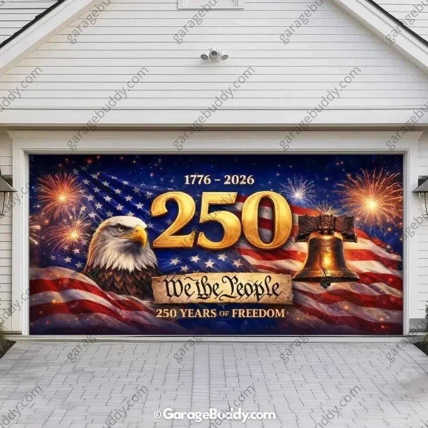Freedom 250 | Limited Edition Patriotic Garage Door Cover - Free Shipping