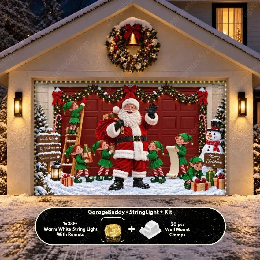 Santa's Crew | Christmas Garage Door Cover - Free Shipping