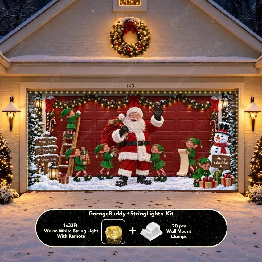 Santa's Crew | Christmas Garage Door Cover - Free Shipping