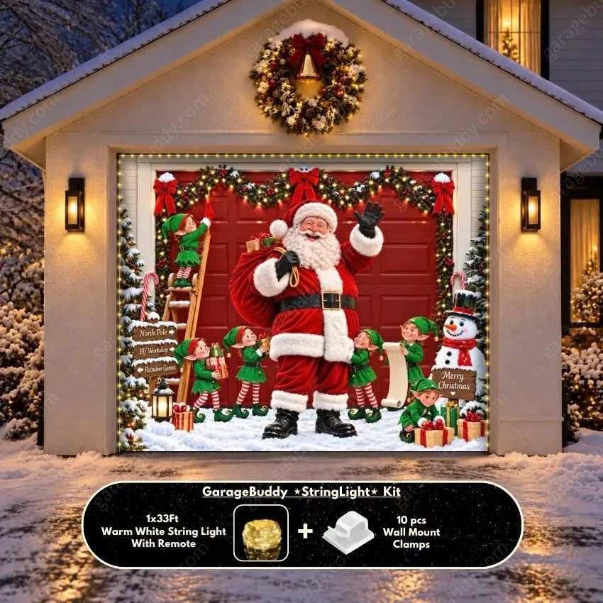 Santa's Crew | Christmas Garage Door Cover - Free Shipping