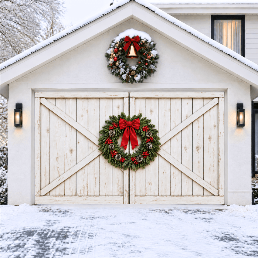 Farmhouse Christmas | Christmas Garage Door Cover - Free Shipping