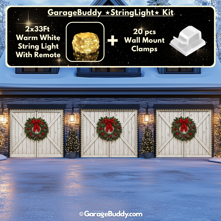 Farmhouse Christmas | Christmas Garage Door Cover - Free Shipping