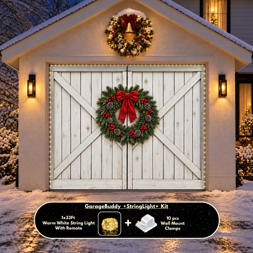 Farmhouse Christmas | Christmas Garage Door Cover - Free Shipping
