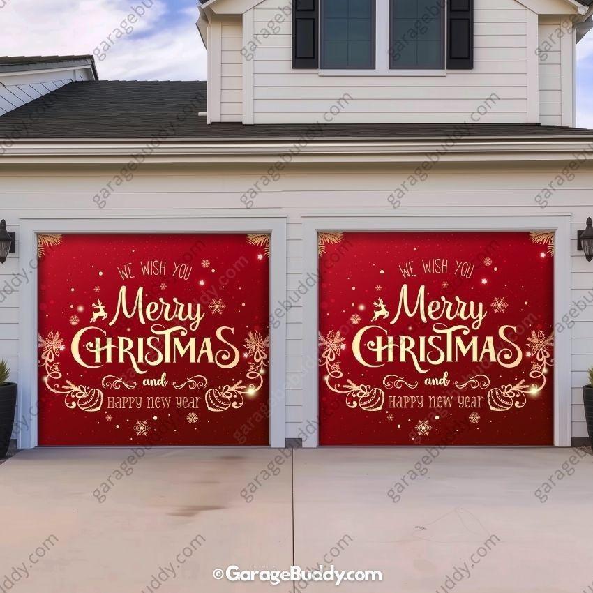 Merry Christmas B | Christmas Garage Door Cover - Free Shipping