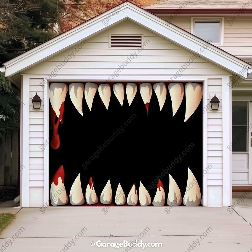 Monster Teeth | Halloween Garage Door Cover - Free Shipping