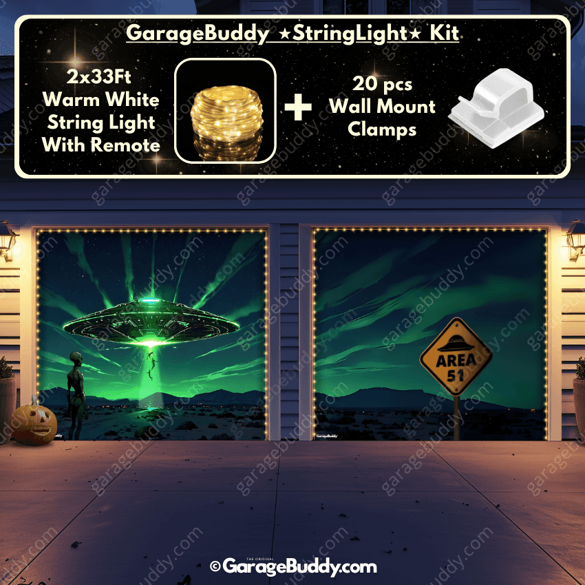 Alien Abduction | Halloween Garage Door Cover - Free Shipping