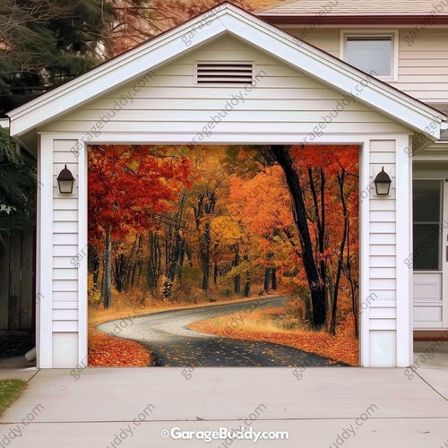 Autumn Road | Nature Garage Door Cover - Free Shipping