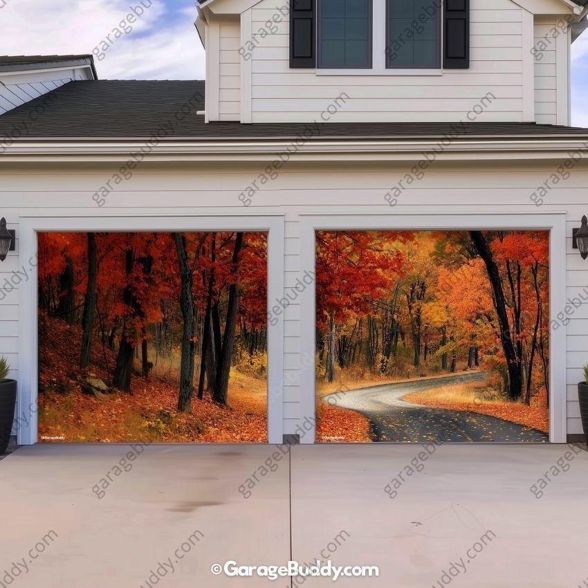 Autumn Road | Nature Garage Door Cover - Free Shipping