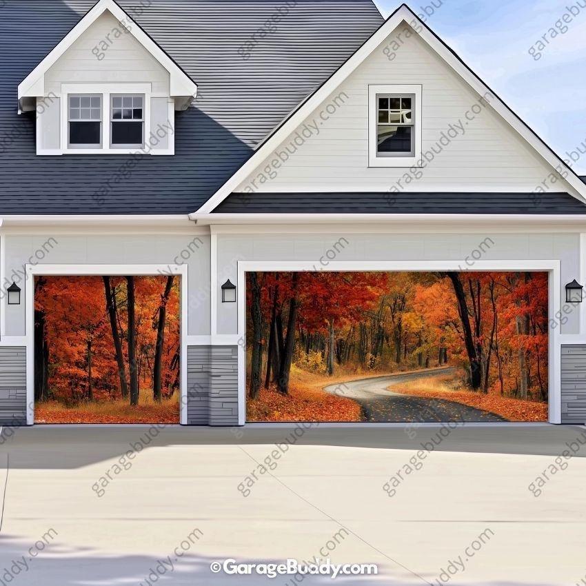 Autumn Road | Nature Garage Door Cover - Free Shipping