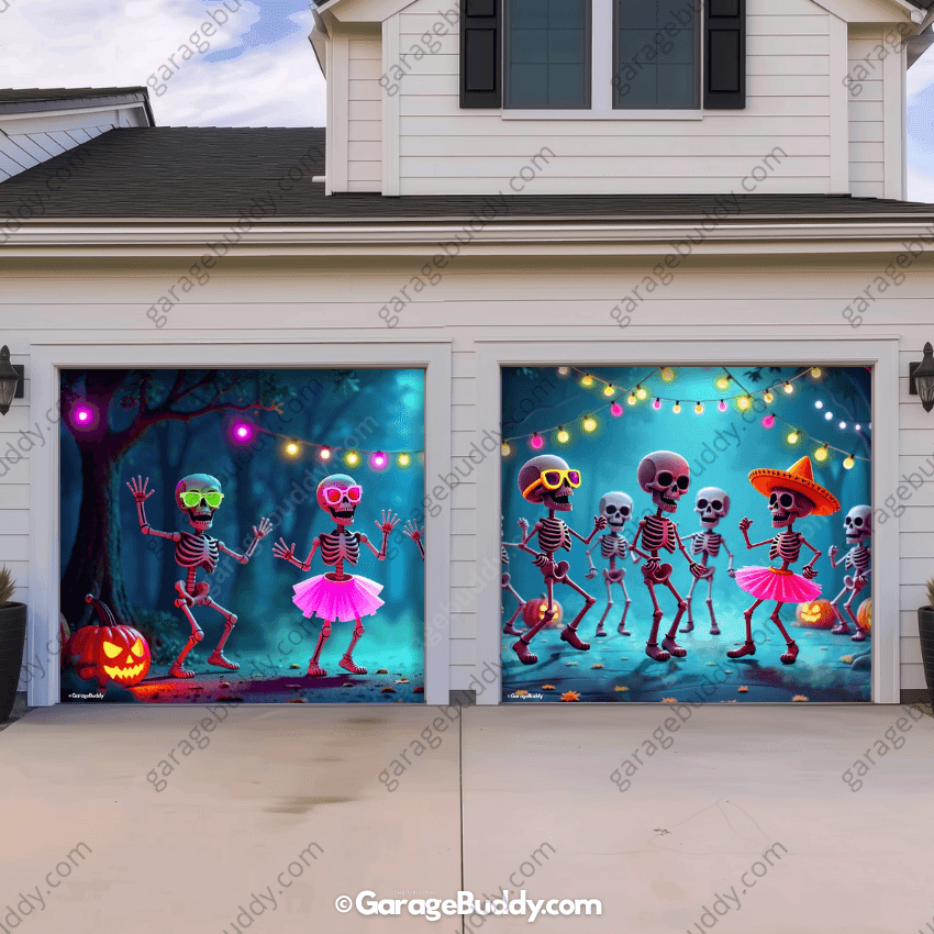 Boogie Bones (Glow) | Halloween Garage Door Cover - Free Shipping