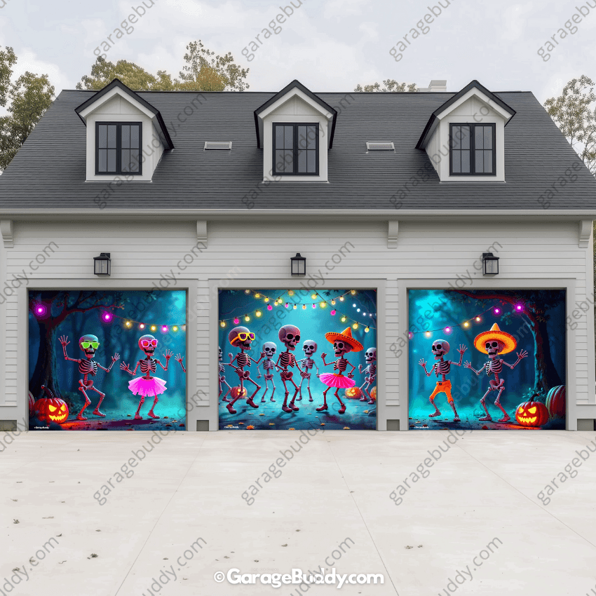 Boogie Bones (Glow) | Halloween Garage Door Cover - Free Shipping
