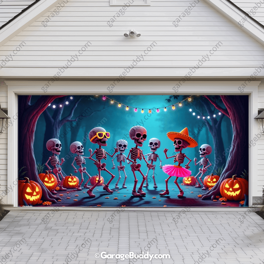 Boogie Bones (Glow) | Halloween Garage Door Cover - Free Shipping