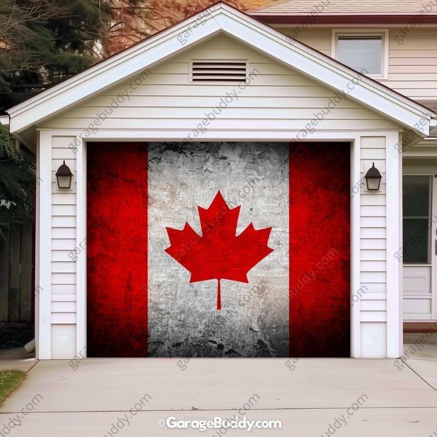 Canada Flag (Rustic) | Patriotic Garage Door Cover - Free Shipping