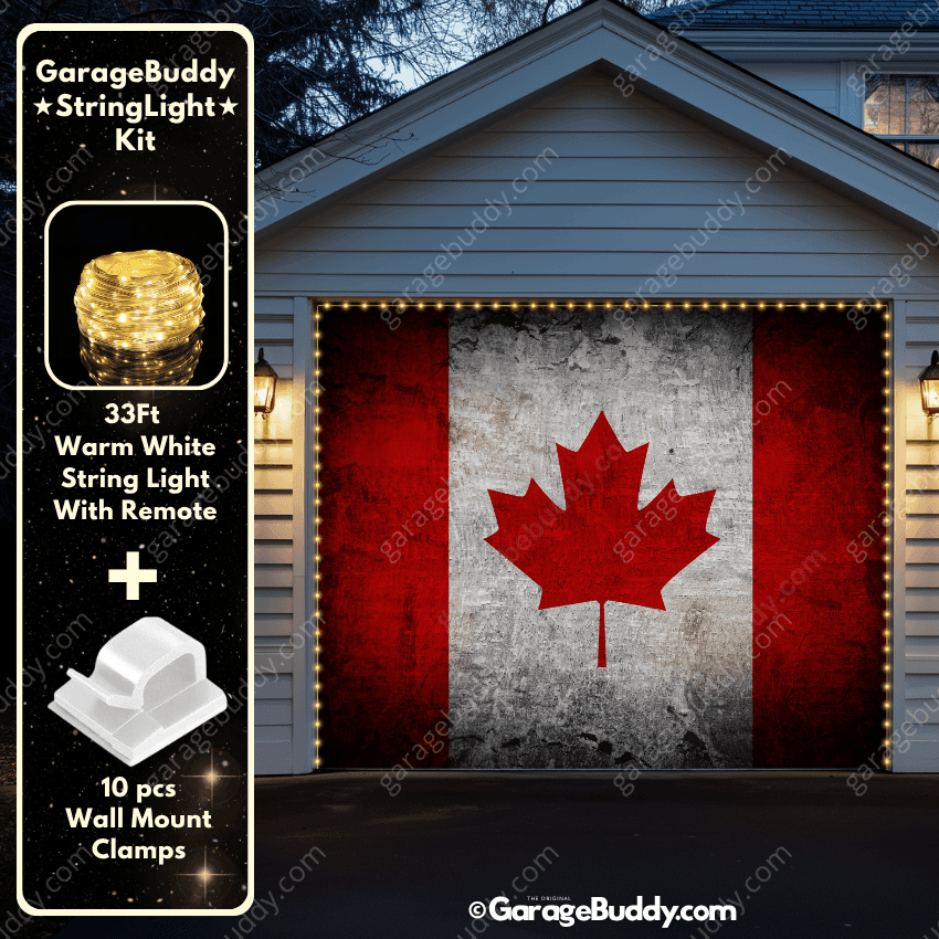 Canada Flag (Rustic) | Patriotic Garage Door Cover - Free Shipping