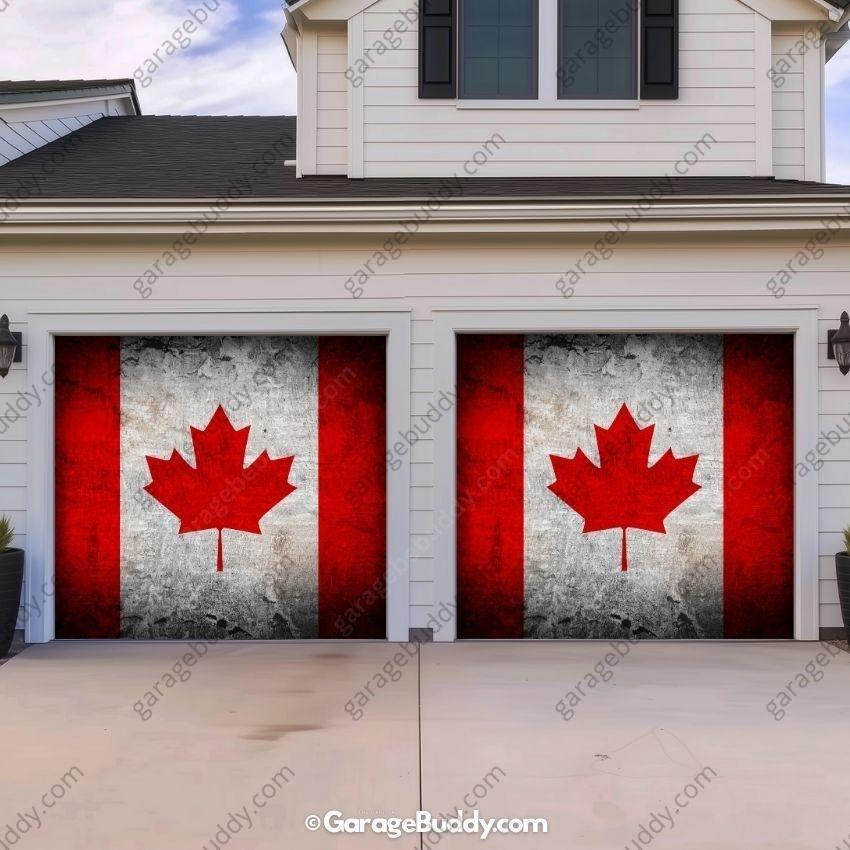 Canada Flag (Rustic) | Patriotic Garage Door Cover - Free Shipping
