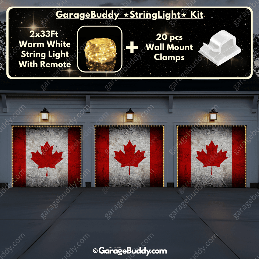 Canada Flag (Rustic) | Patriotic Garage Door Cover - Free Shipping