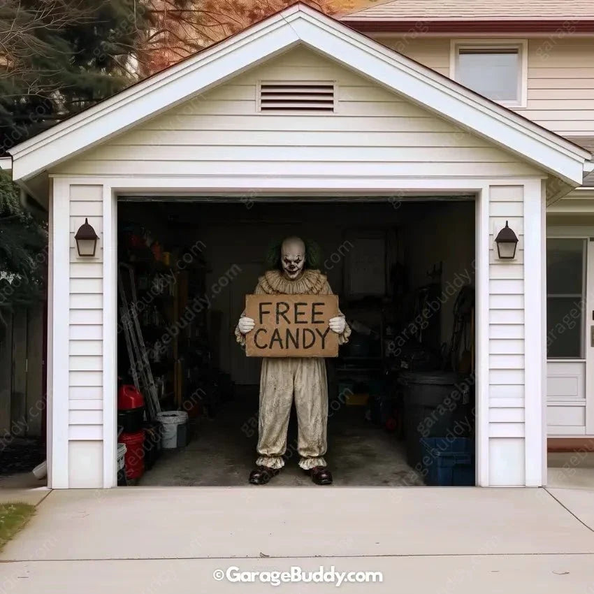 Candy Clown (Limited Edition) | Halloween Garage Door Cover - Free Shipping