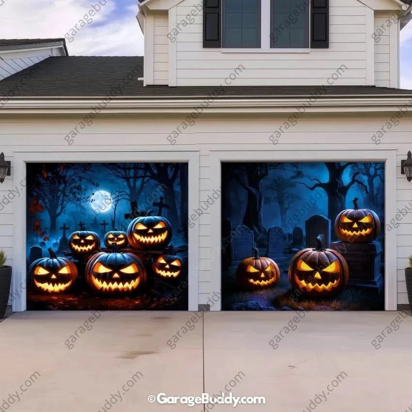 Cursed Pumpkins | Halloween Garage Door Cover - Free Shipping