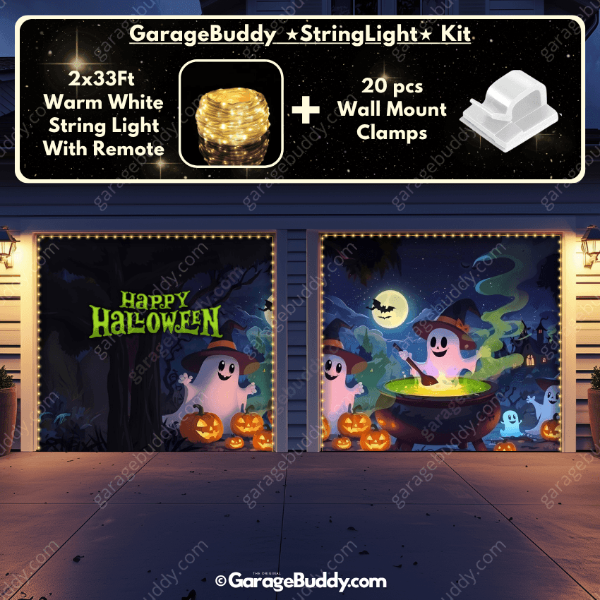 Cute Ghosts | Halloween Garage Door Cover - Free Shipping