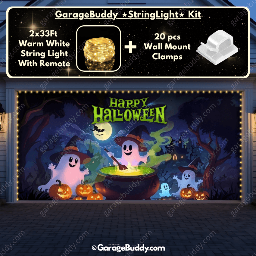 Cute Ghosts | Halloween Garage Door Cover - Free Shipping