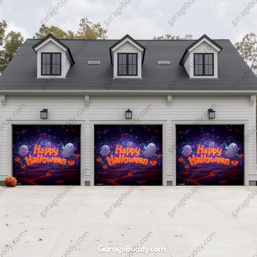 Ghost Party | Halloween Garage Door Cover - Free Shipping