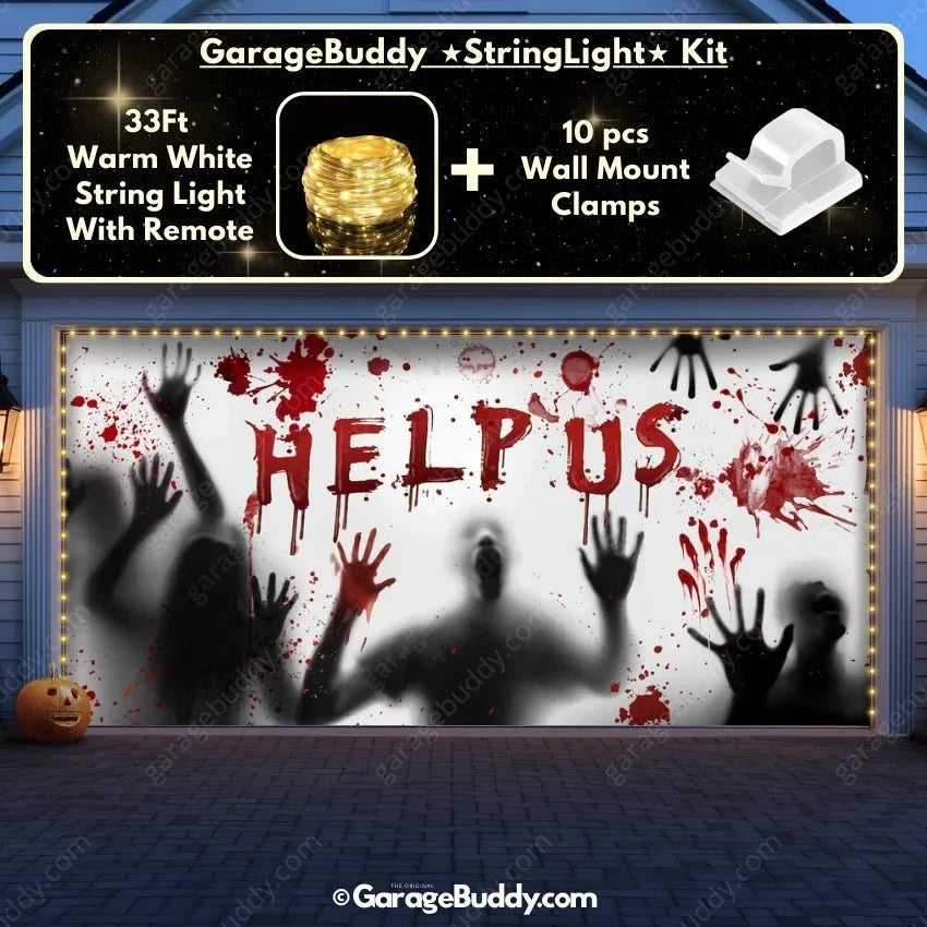 Help Us! | Halloween Garage Door Cover - Free Shipping