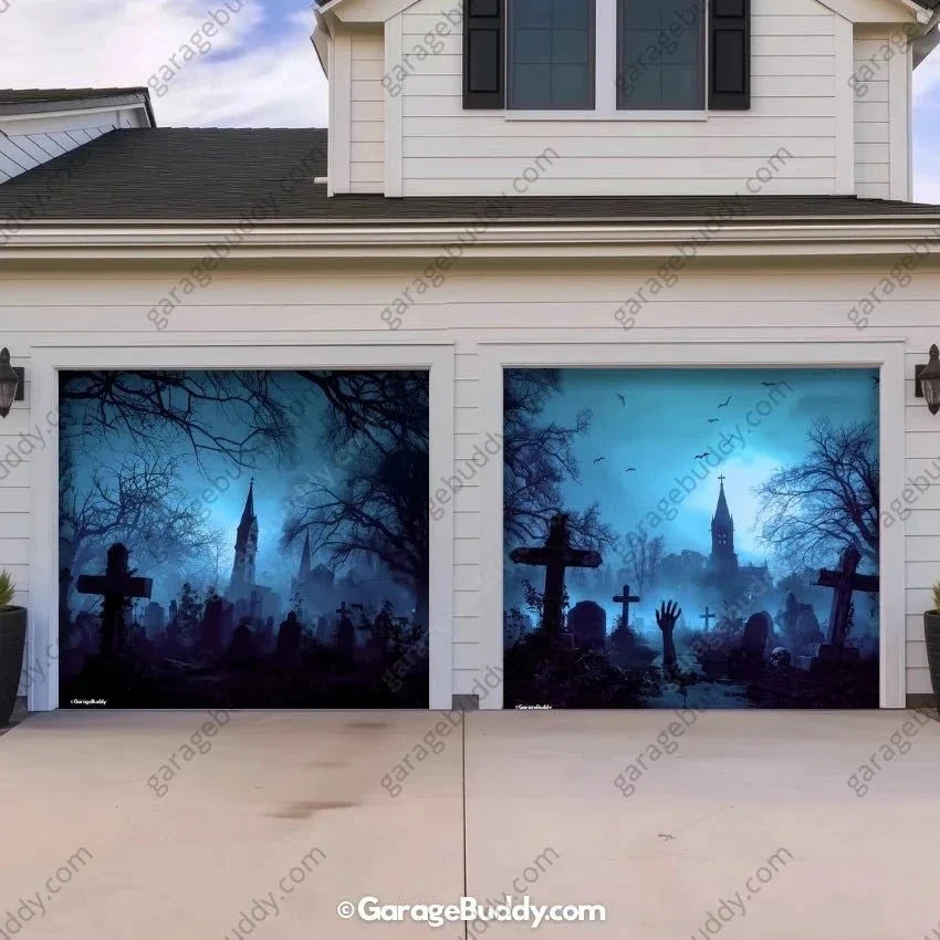 Grave Rising (Glow) | Halloween Garage Door Cover - Free Shipping